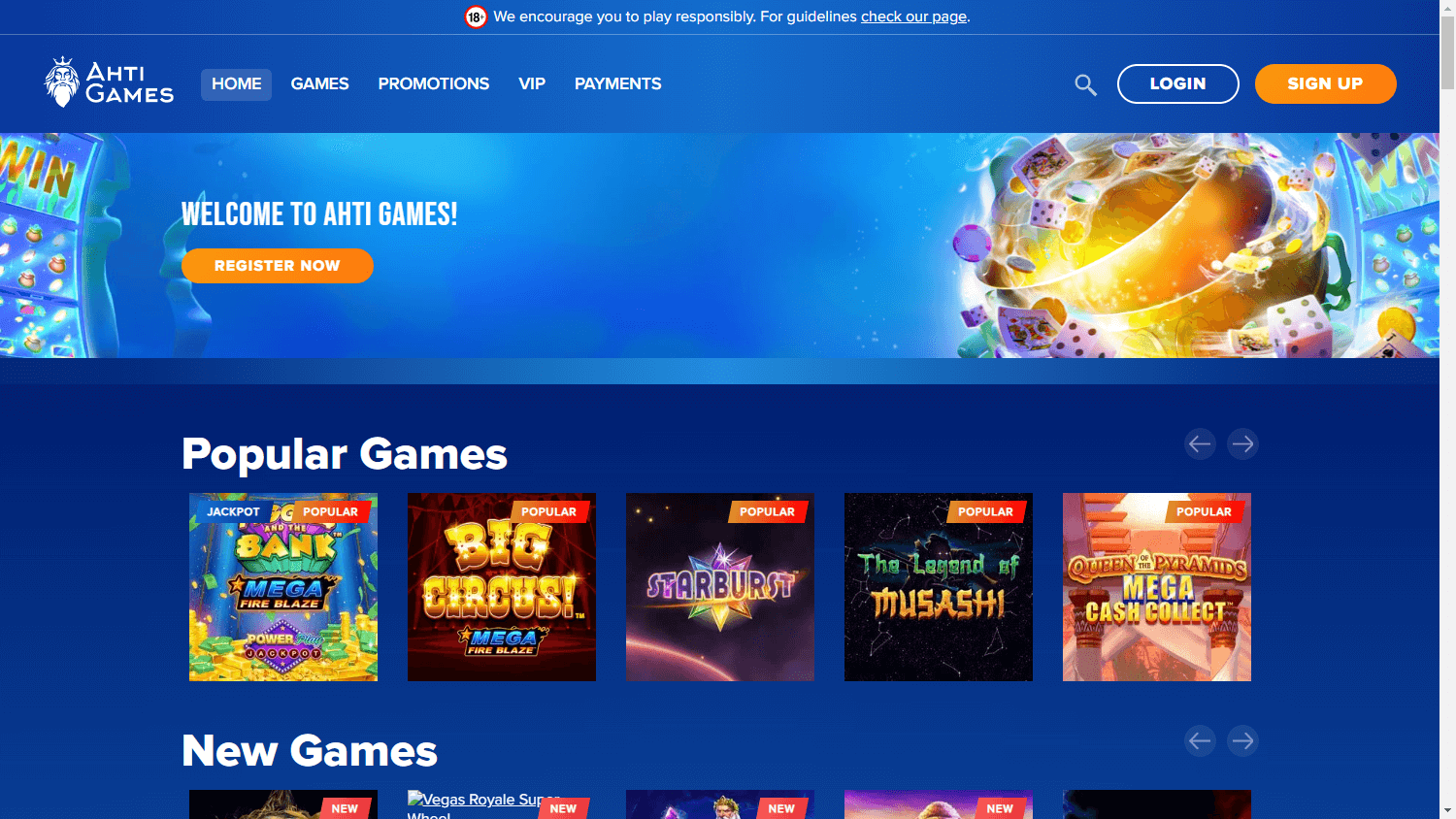 AHTI Games Casino Desktop screenshot