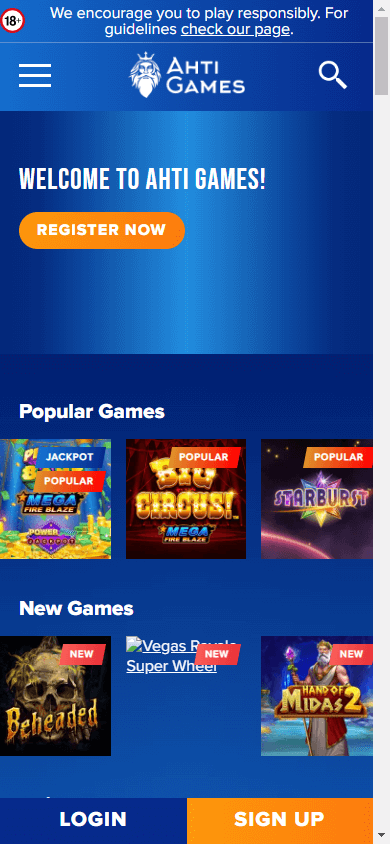 AHTI Games Casino Mobile screenshot
